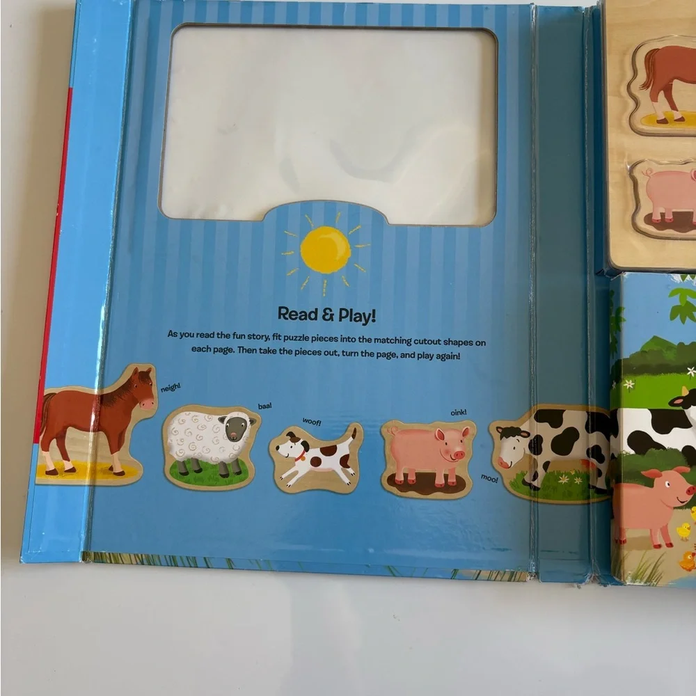 Melissa & Doug On the Farm Book & Puzzle Play Set